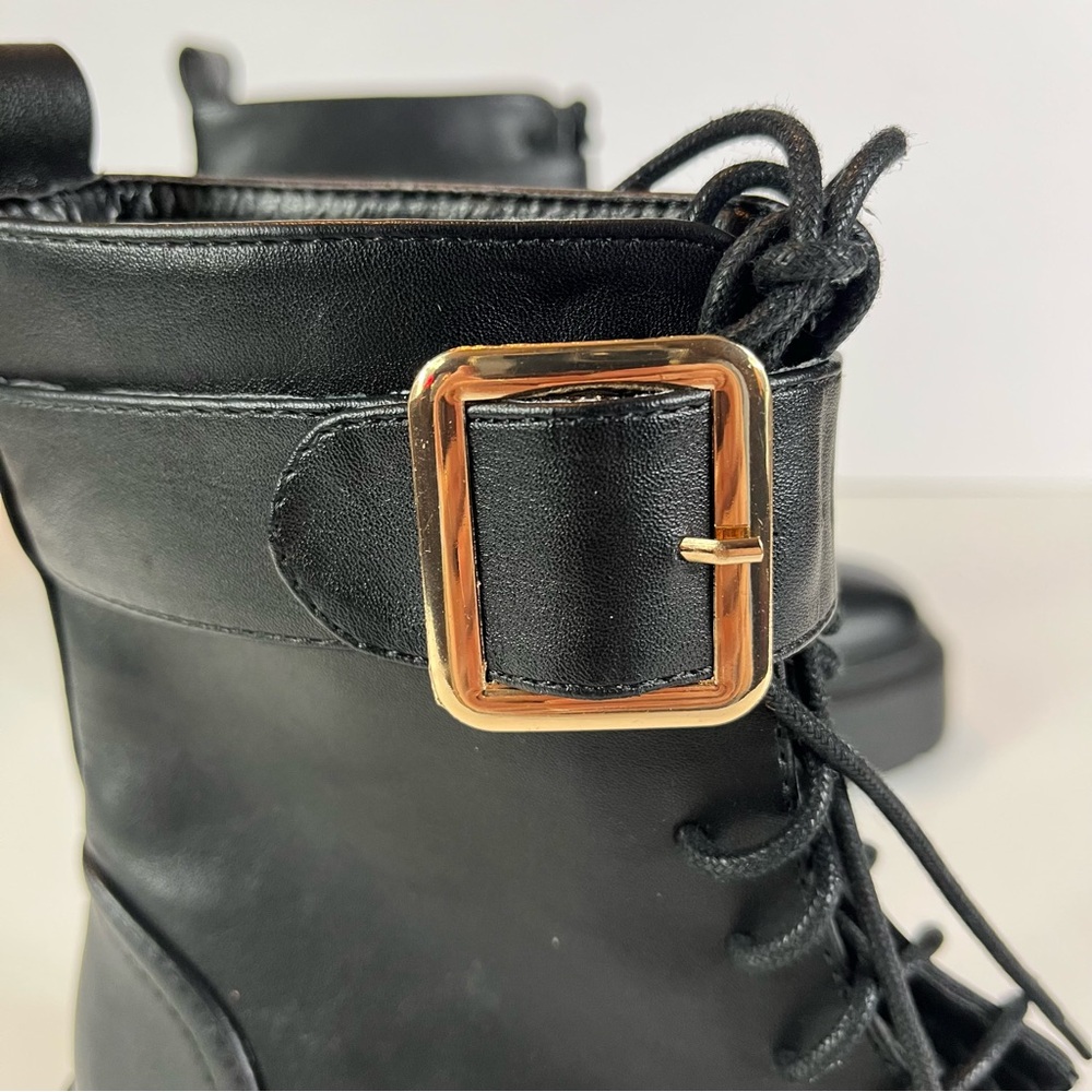 NWOT Billini Xanti vegan leather platform combat lug sole ankle boots - Picture 8 of 11